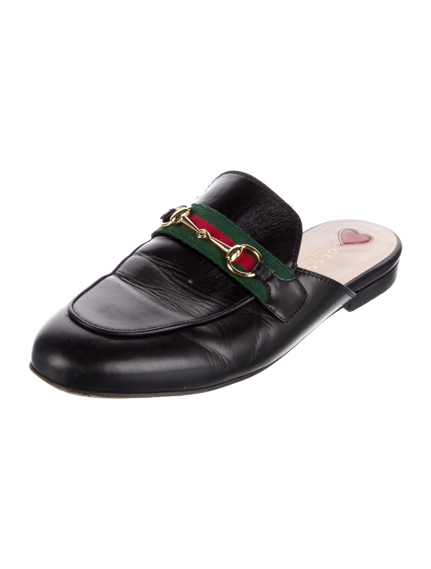 Gucci Web Accent Leather Mules